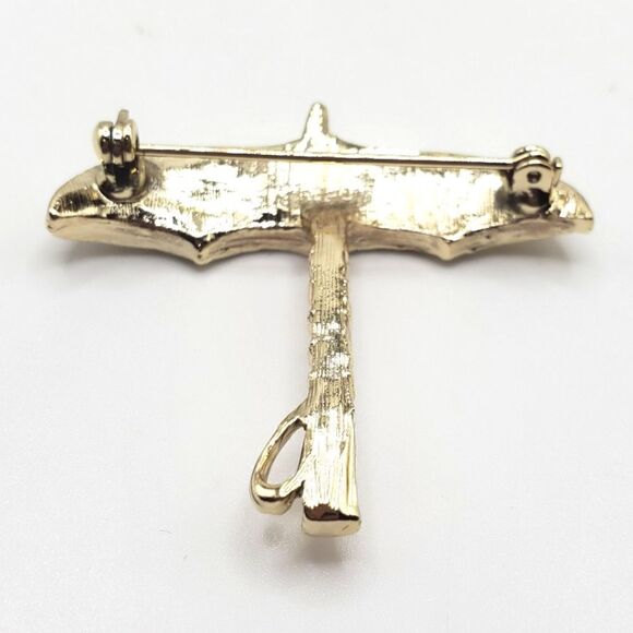 🟢3/$19🟢 2 x Gold Umbrella Brooches Pin Settings Blanks New Old Stock - Picture 6 of 8